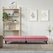 Slaapbank met bekerhouders fluweel roze