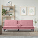 Slaapbank met bekerhouders fluweel roze
