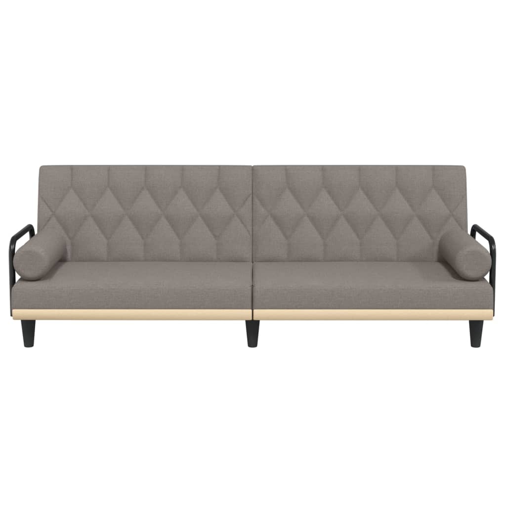 Slaapbank met armleuningen stof taupe
