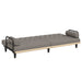 Slaapbank met armleuningen stof taupe