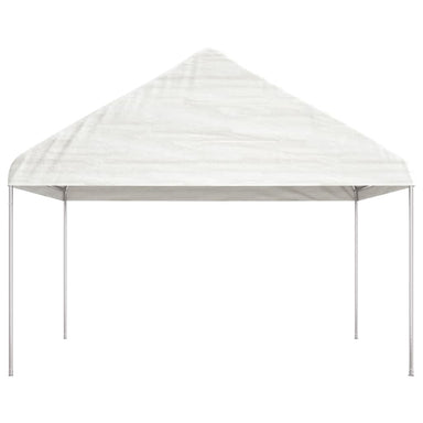 Prieel met dak 4,08x2,23x3,22 m polyetheen wit