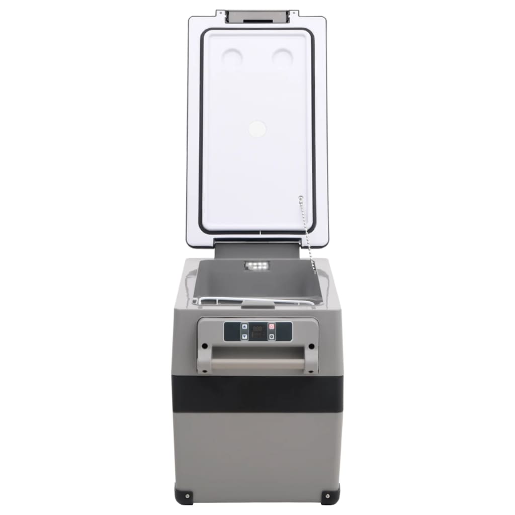 Koelbox met handvat en adapter 35 L PP & PE zwart en grijs