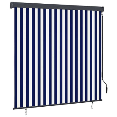 Rolgordijn Blauw en Wit 180 x 250 cm Stof en Aluminium