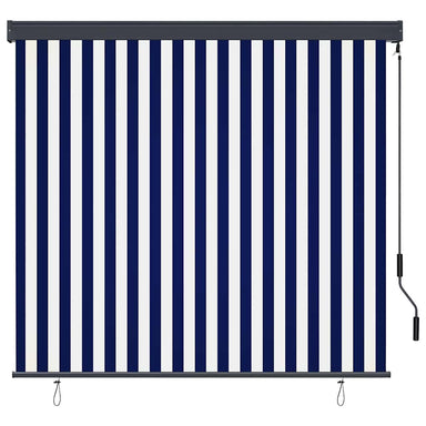 Rolgordijn Blauw en Wit 180 x 250 cm Stof en Aluminium