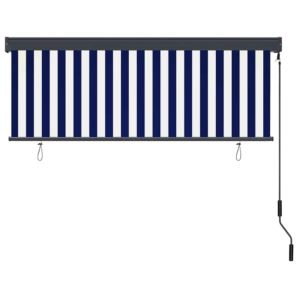 Rolgordijn Blauw en Wit 180 x 250 cm Stof en Aluminium