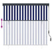 Rolgordijn Blauw en Wit 180 x 250 cm Stof en Aluminium