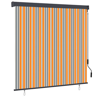 Rolgordijn Geel en Blauw 180 x 250 cm Stof en Aluminium