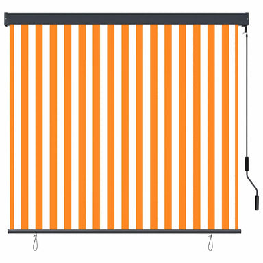 Rolgordijn Wit en Oranje 180 x 250 cm Stof en Aluminium