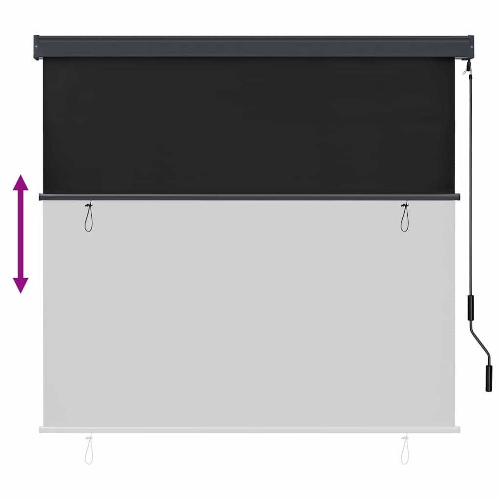 Rolgordijn Antracietkleurig 180 x 250 cm Stof en Aluminium