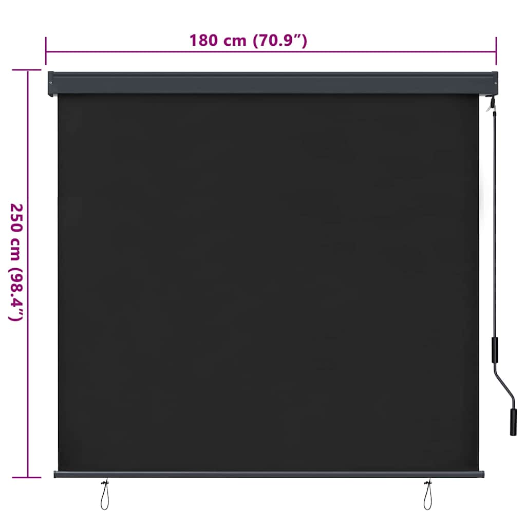 Rolgordijn Antracietkleurig 180 x 250 cm Stof en Aluminium