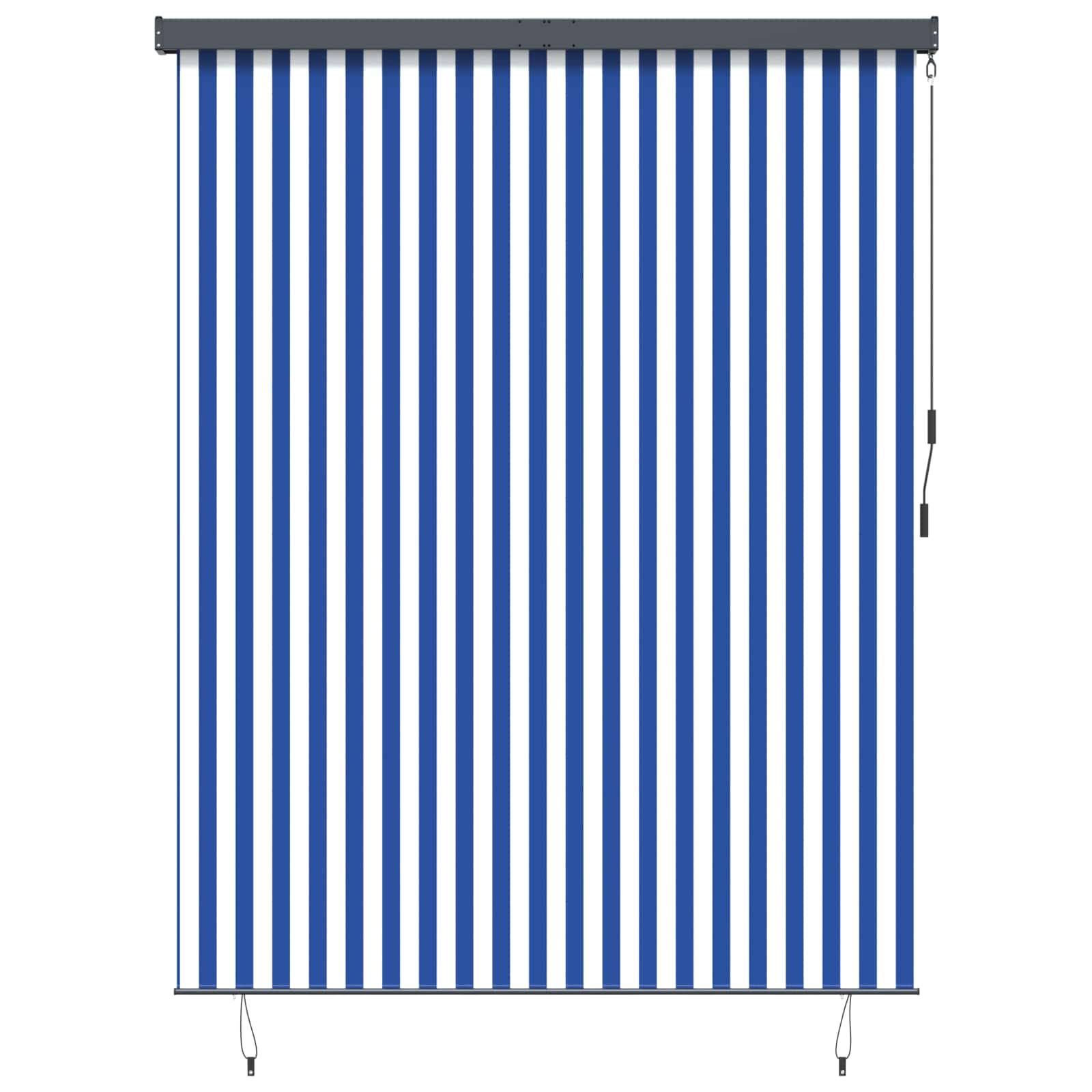 Rolgordijn Blauw en Wit 200 x 250 cm Stof en Aluminium