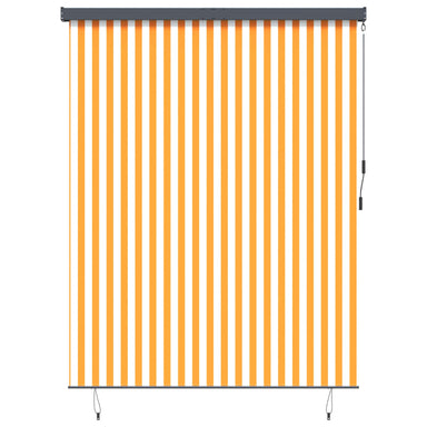 Rolgordijn Wit en Oranje 200 x 250 cm Stof en Aluminium