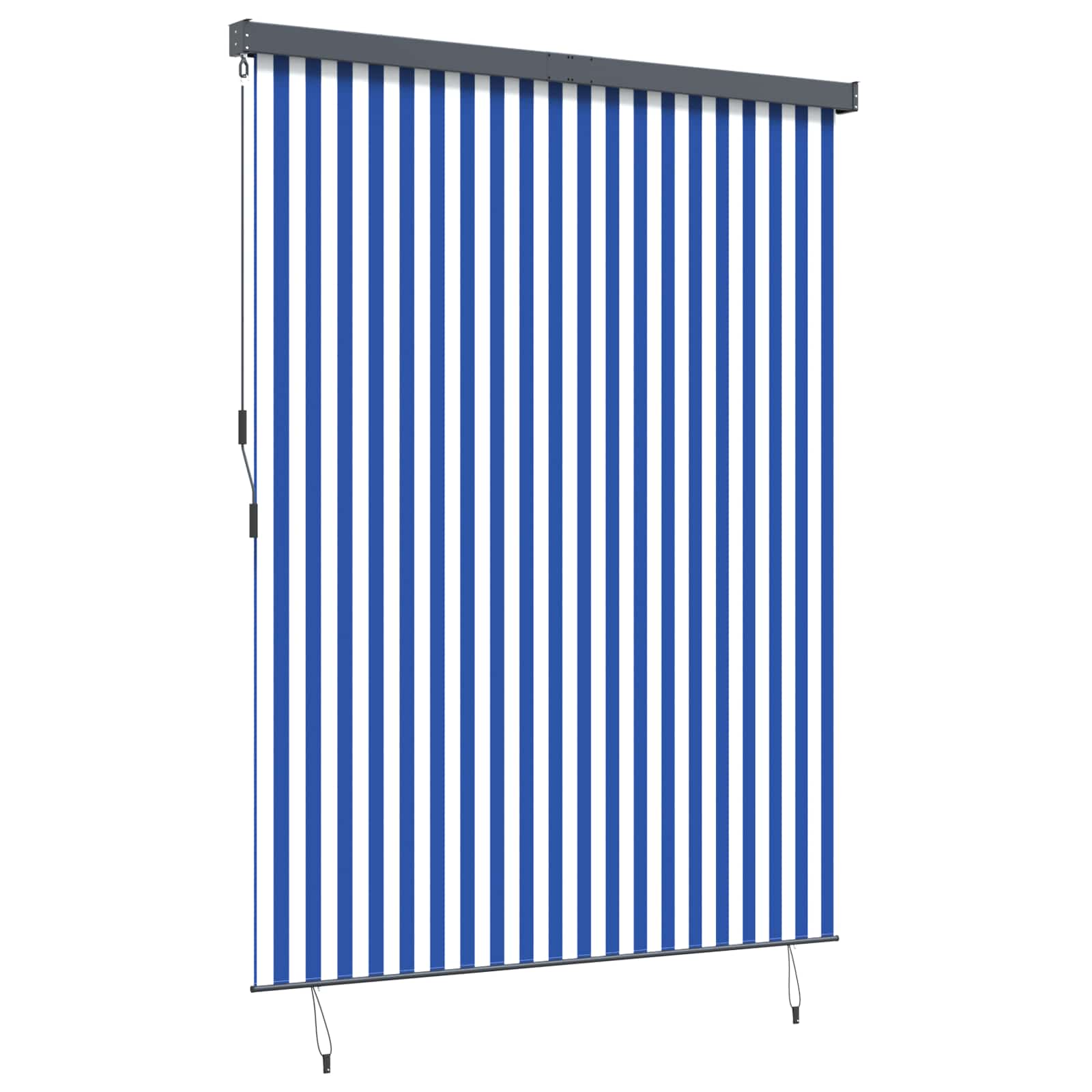 Rolgordijn Blauw en Wit 200 x 250 cm Stof en Aluminium