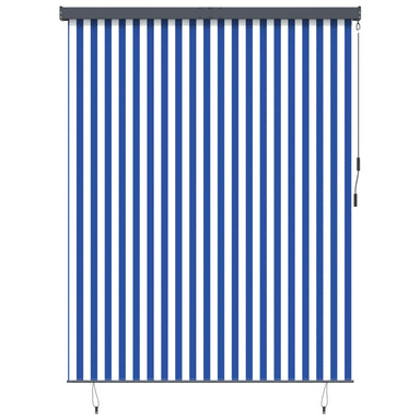 Rolgordijn Blauw en Wit 200 x 250 cm Stof en Aluminium