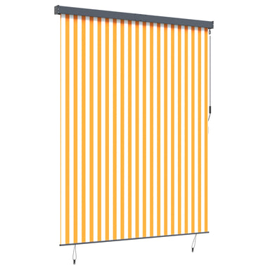 Rolgordijn Wit en Oranje 200 x 250 cm Stof en Aluminium