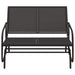 Schuifbank tuin 120,5x76x86,5 cm textielfolie en staal zwart