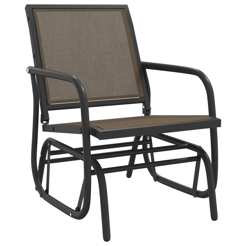 Schuifstoel voor tuin 61x76x87 cm textileen staal bruin