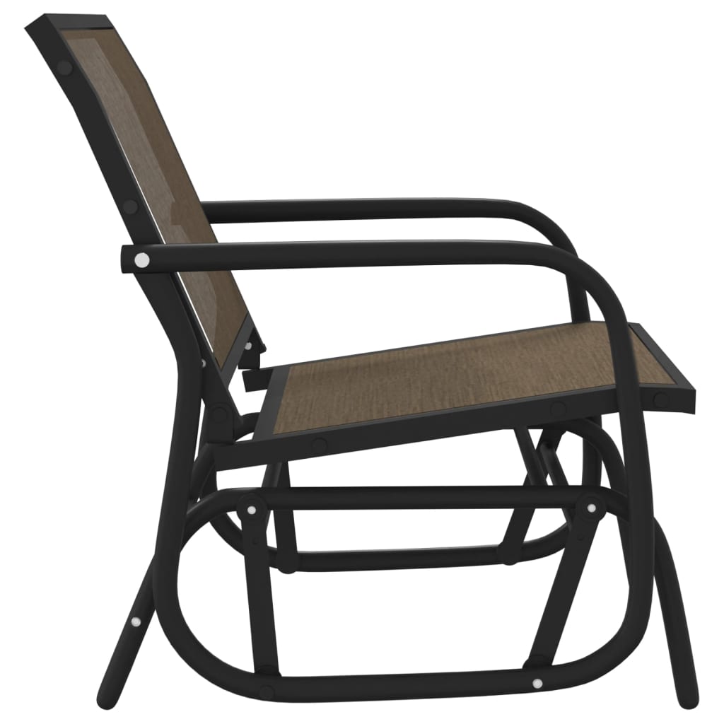Schuifstoel voor tuin 61x76x87 cm textileen staal bruin