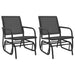 Schuifstoelen voor tuin 2 st 61x76x87 cm textileen staal zwart