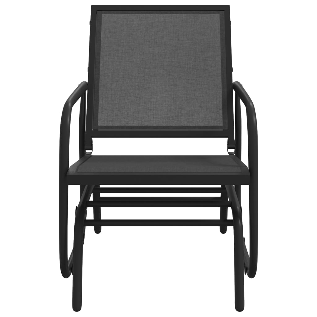 Schuifstoelen voor tuin 2 st 61x76x87 cm textileen staal zwart