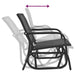 Schuifstoelen voor tuin 2 st 61x76x87 cm textileen staal zwart