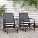 Schuifstoelen voor tuin 2 st 61x76x87 cm textileen staal zwart