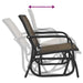 Schuifstoelen voor tuin 2 st 61x76x87 cm textileen staal bruin