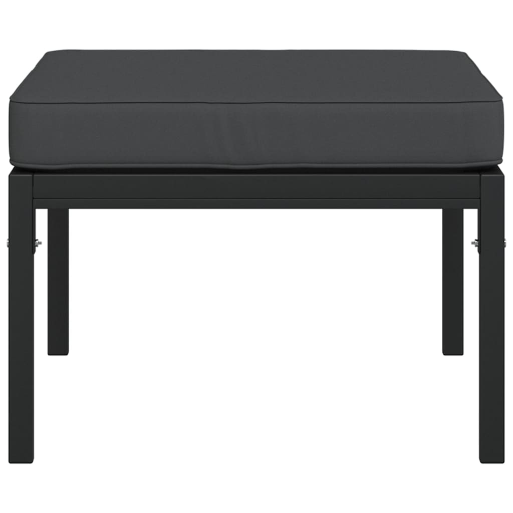 Tuinvoetenbanken Met Grijze Kussens 2 St 60X60X35 Cm Staal 1 Grijs