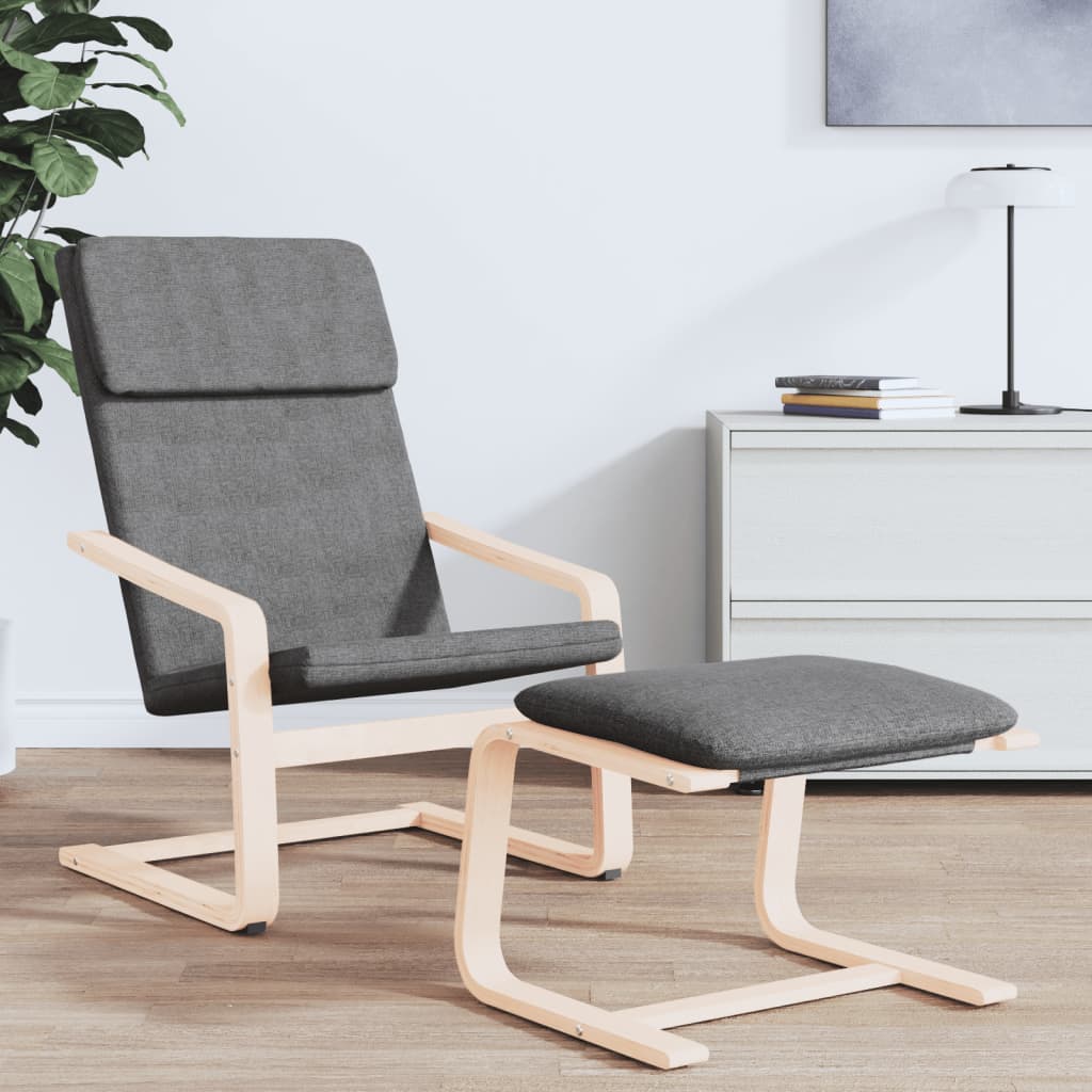 Relaxstoel stof donkergrijs