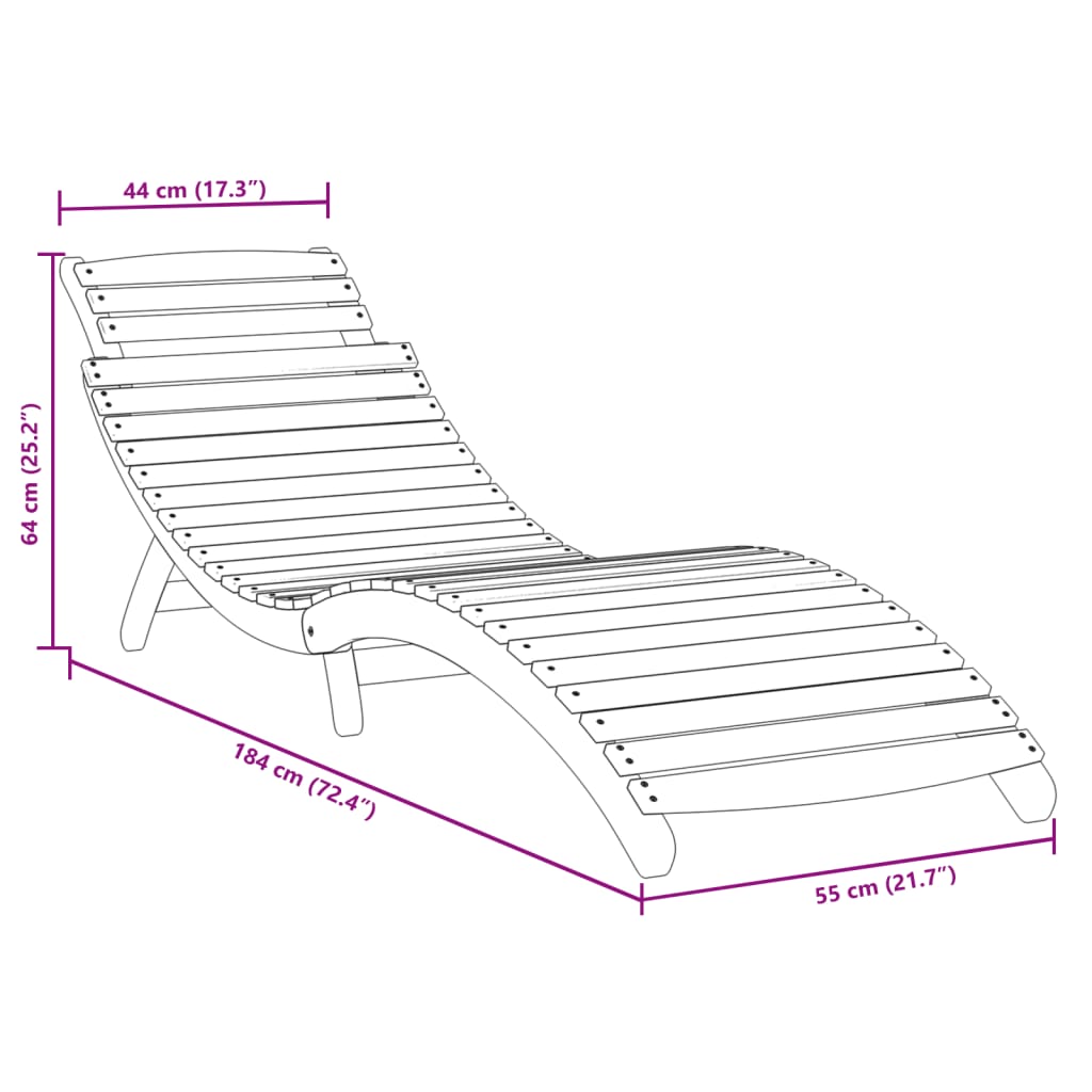 Ligbedden 2 st 184x55x64 cm massief acaciahout grijs