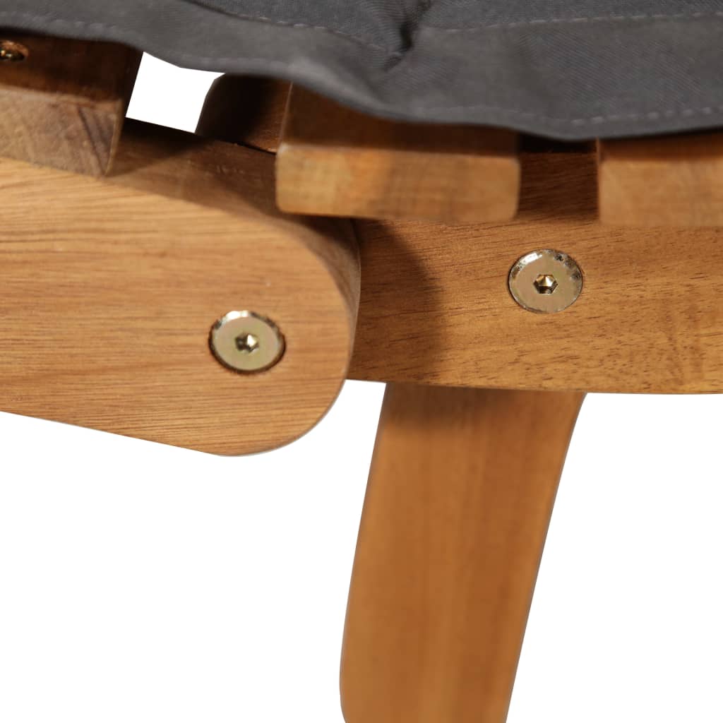 Ligstoelen met kussens 2 st massief acaciahout donkergrijs