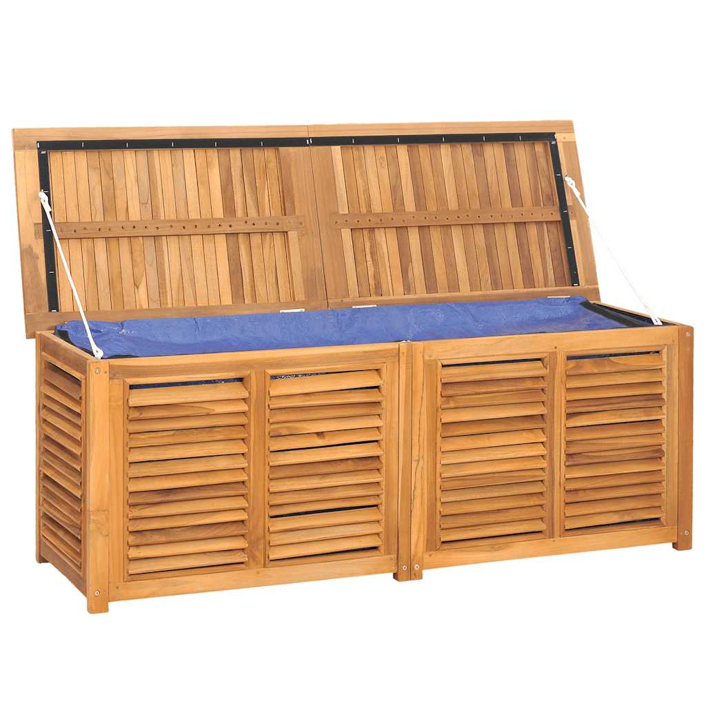 Tuinbox met zak 150x50x55 cm massief teakhout