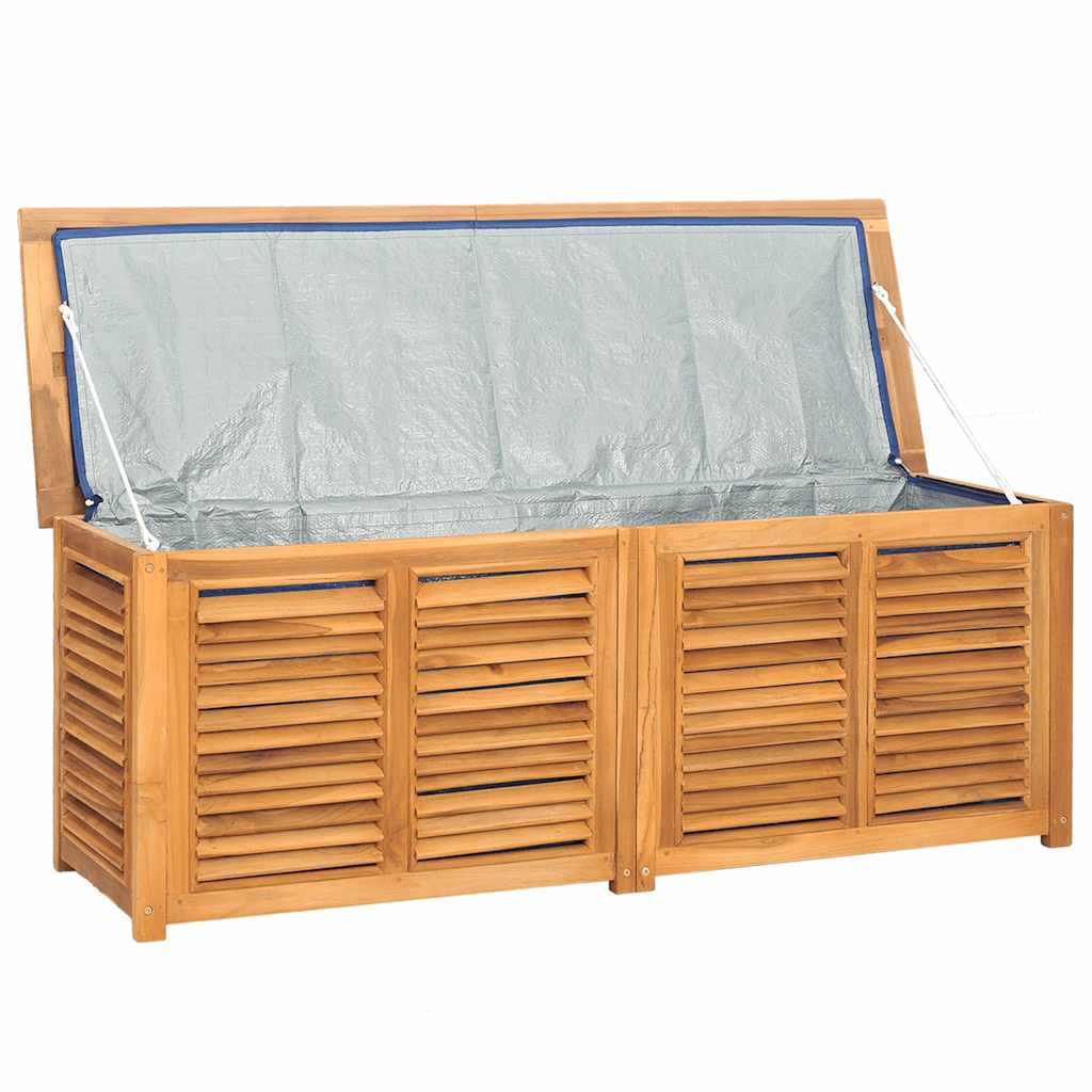 Tuinbox met zak 150x50x55 cm massief teakhout