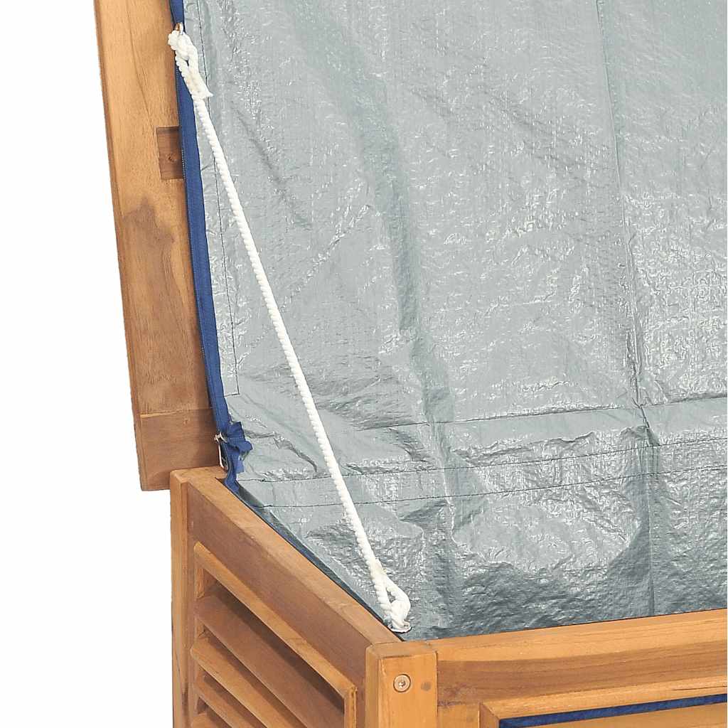 Tuinbox met zak 150x50x55 cm massief teakhout