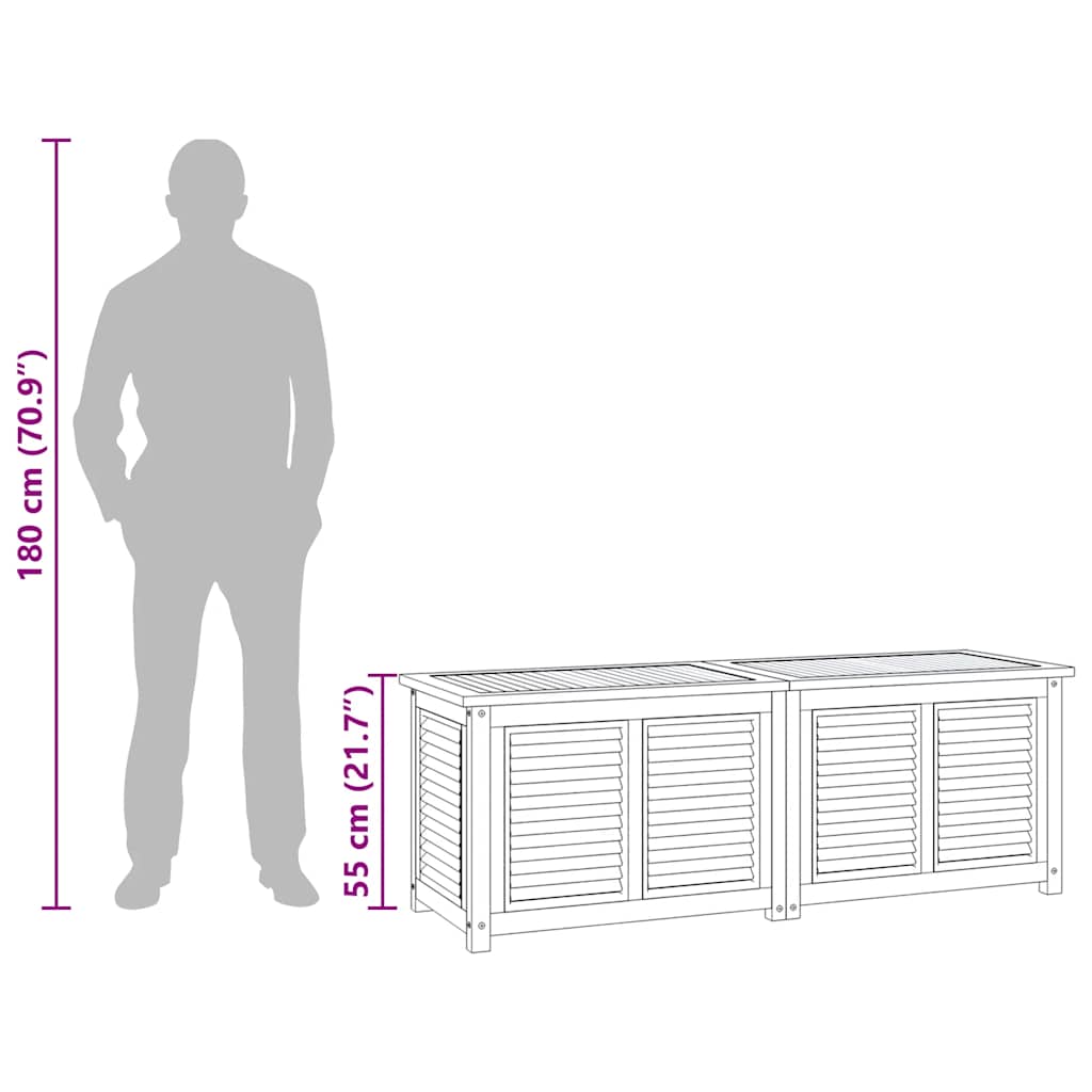 Tuinbox met zak 150x50x55 cm massief teakhout
