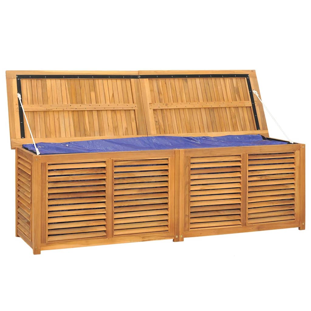 Tuinbox met zak 175x50x55 cm massief teakhout
