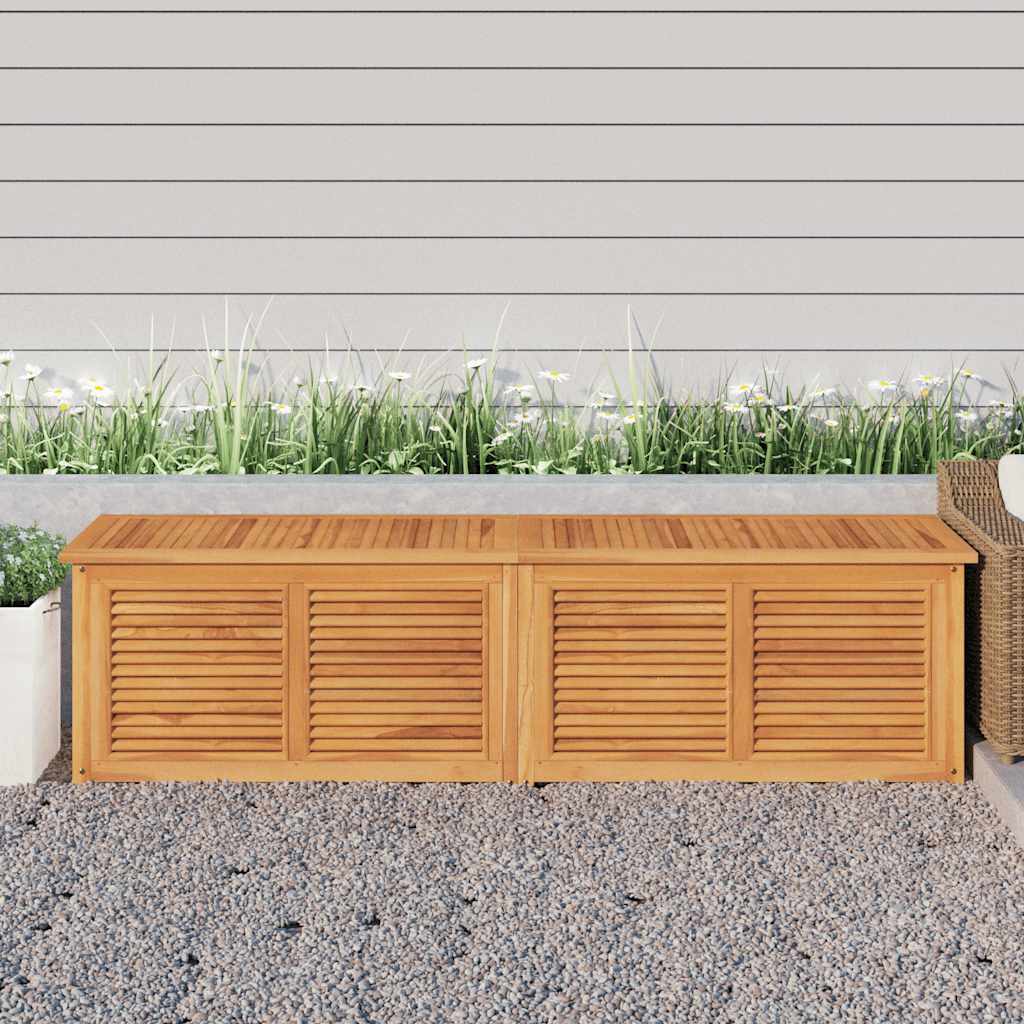 Tuinbox met zak 200x50x55 cm massief teakhout