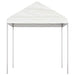Prieel met dak 4,46x2,28x2,69 m polyetheen wit