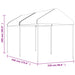 Prieel met dak 4,46x2,28x2,69 m polyetheen wit