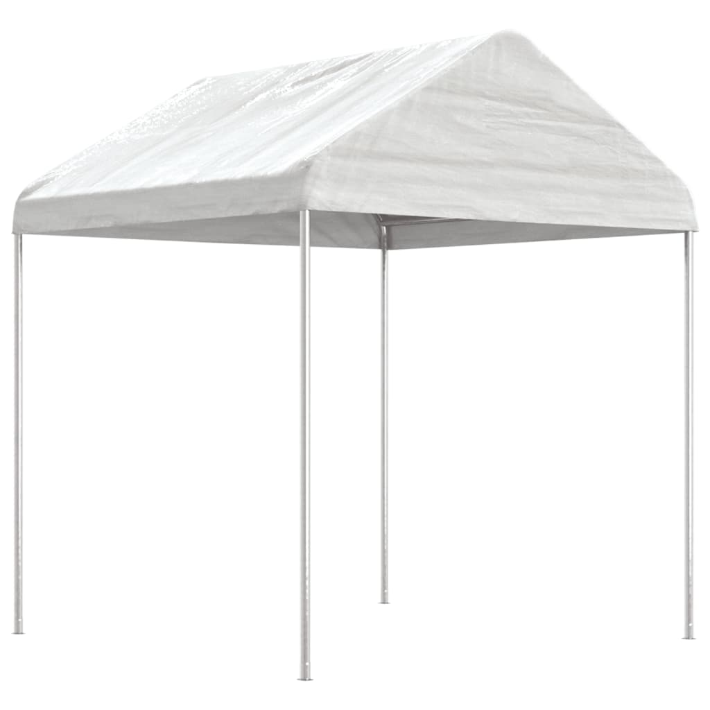 Prieel met dak 8,92x2,28x2,69 m polyetheen wit