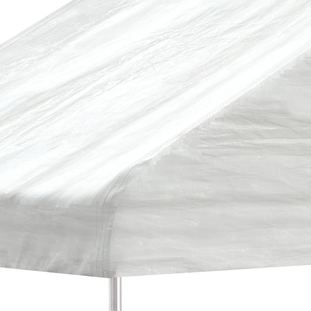 Prieel met dak 8,92x2,28x2,69 m polyetheen wit