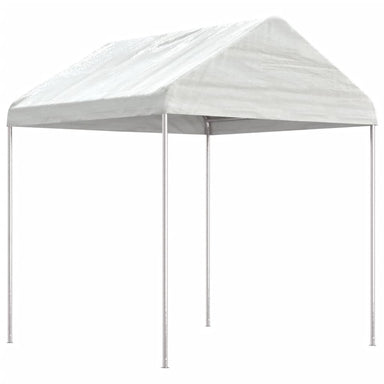 Prieel met dak 11,15x2,28x2,69 m polyetheen wit