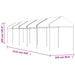 Prieel met dak 11,15x2,28x2,69 m polyetheen wit