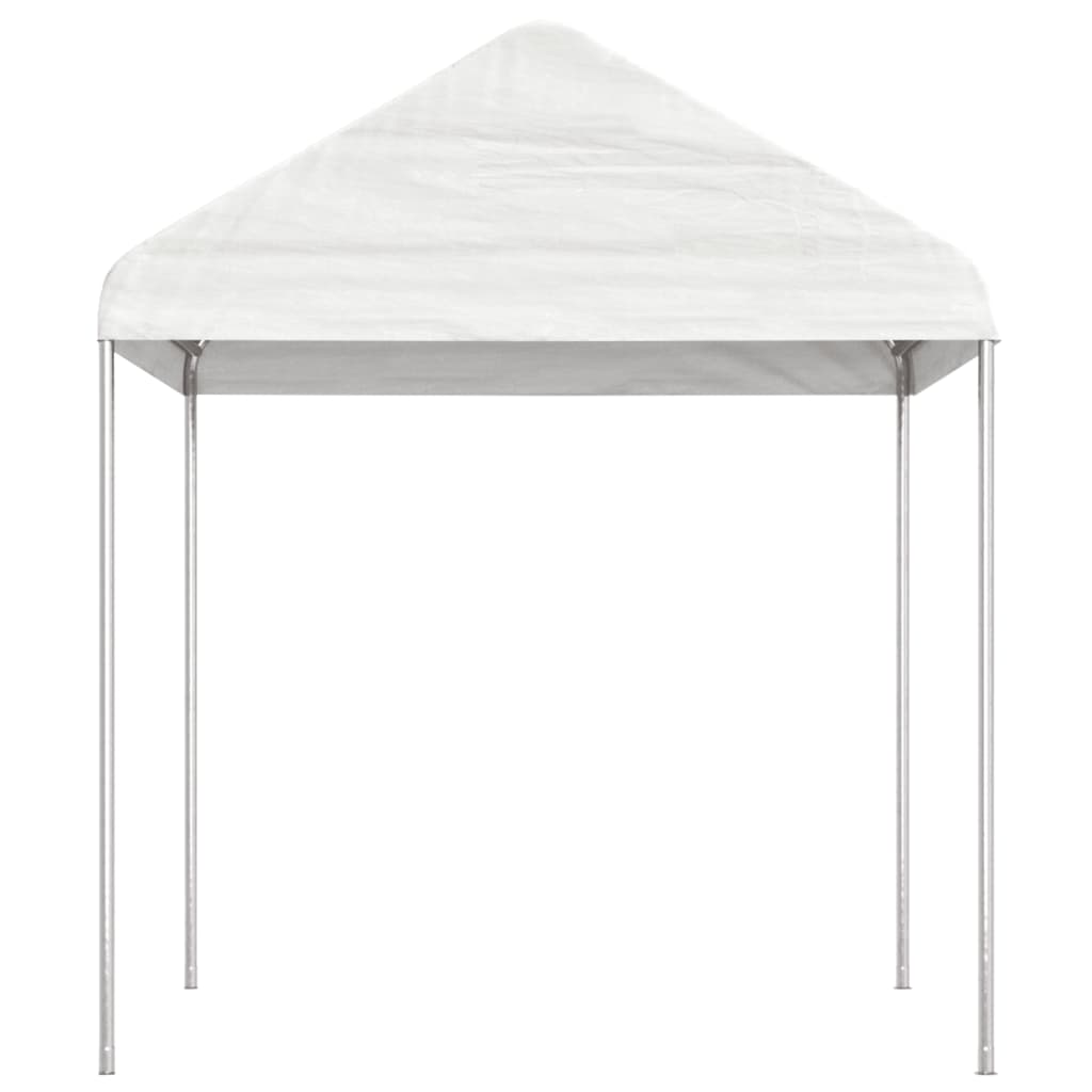 Prieel met dak 13,38x2,28x2,69 m polyetheen wit