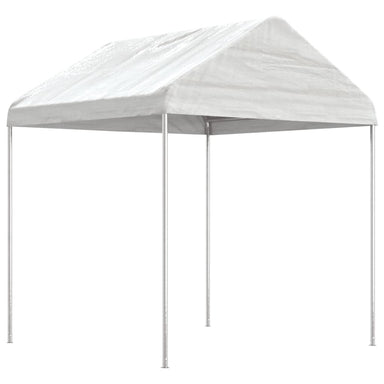 Prieel met dak 17,84x2,28x2,69 m polyetheen wit
