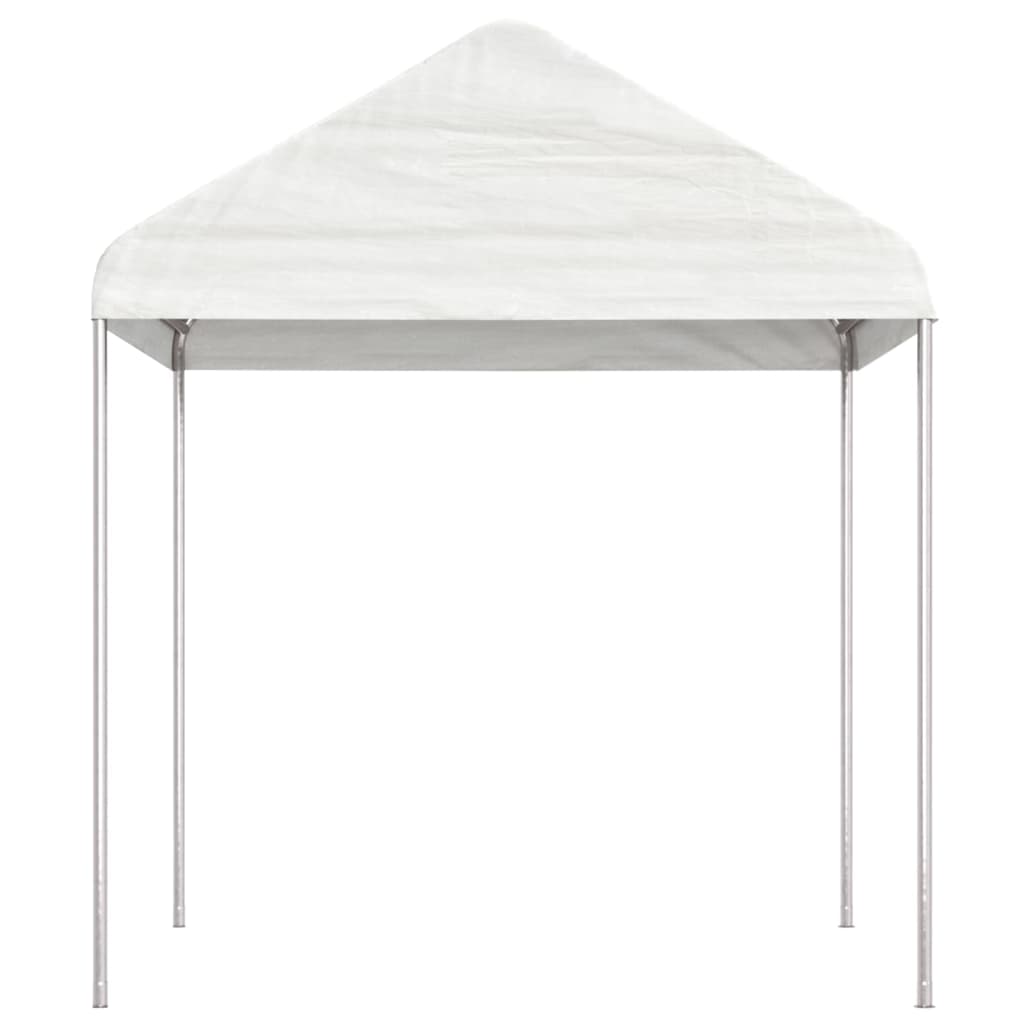 Prieel met dak 17,84x2,28x2,69 m polyetheen wit