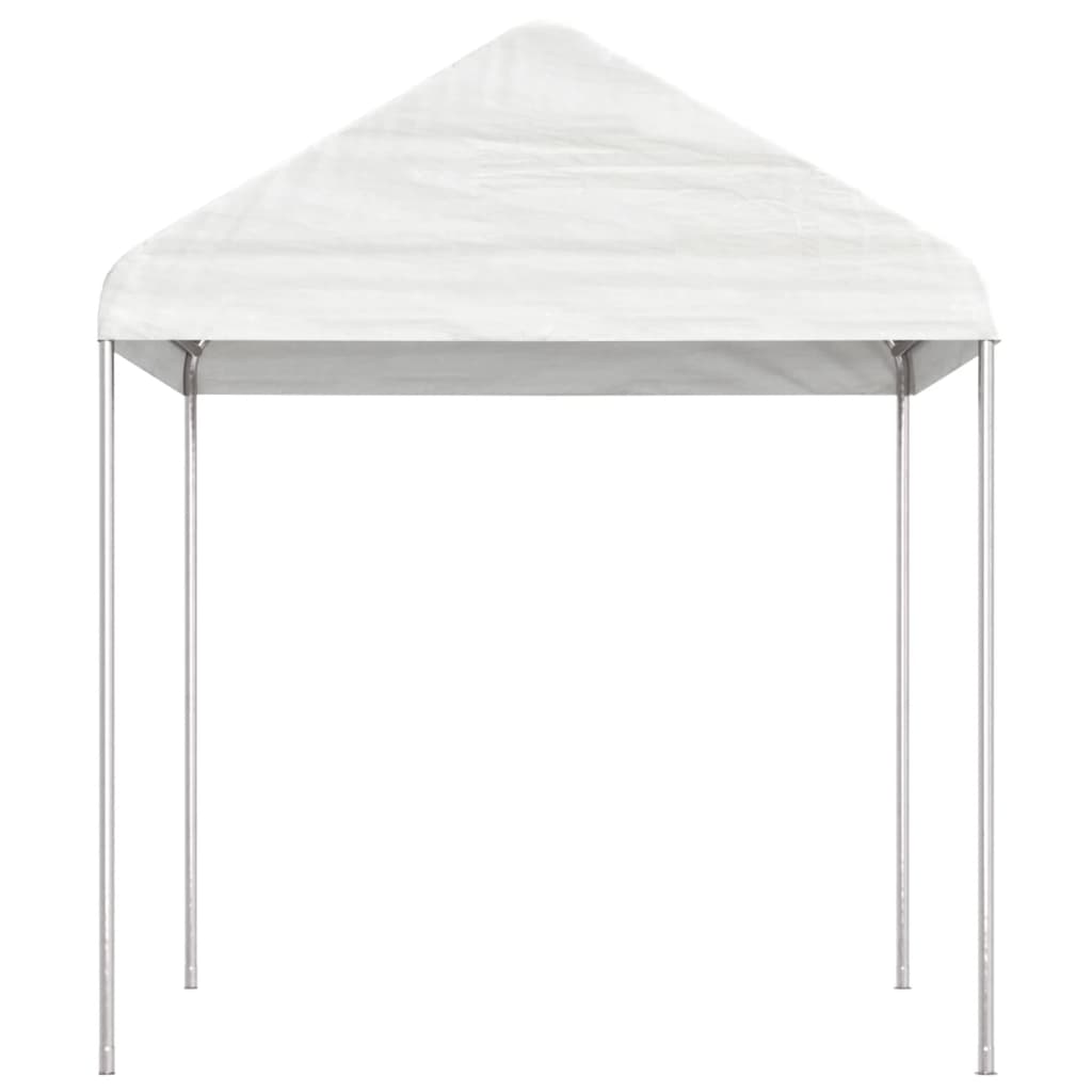 Prieel met dak 20,07x2,28x2,69 m polyetheen wit