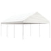 Prieel met dak 6,69x4,08x3,22 m polyetheen wit