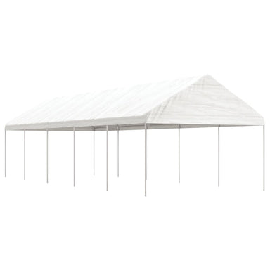 Prieel met dak 11,15x4,08x3,22 m polyetheen wit