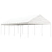 Prieel met dak 11,15x4,08x3,22 m polyetheen wit